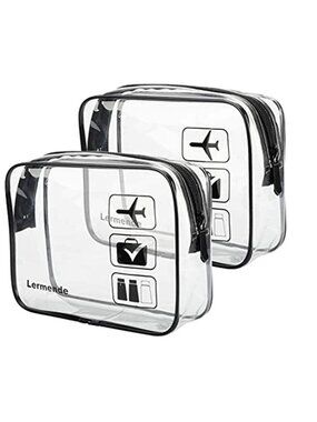 Clear TSA Approved Toiletry Bag Quart Size Travel Makeup Cosmetic Carry On Bag